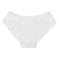 Close-up detail of white lace panties, breathable low-waist design with delicate floral lace. - S / White