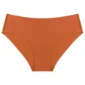Seamless women's briefs detail shot, smooth texture, comfortable everyday basic underwear. - M / Orange