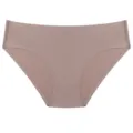Seamless women pearl silk briefs detail, comfortable everyday basic underwear panty. - M / Coffee