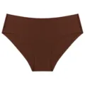 Close-up detail of smooth seamless brown women underwear fabric texture and fine stitching design. - M / Coffee Brown
