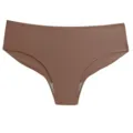 Seamless ice silk women's panties, breathable comfort solid color brief underwear detail. - XS / Coffee