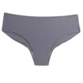 Women solid color seamless ice silk breathable mid-waist comfort daily briefs underwear - Gray