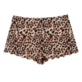 Damen Leopardenmuster Mid-Rise nahtlose Boxer Briefs Unterwäsche mit wellenförmigen Kanten - S / Kaffee Leopard
