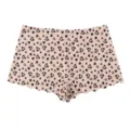 Damen Mittelbund nahtlose Boxershorts mit schwarzem Herzchen-Muster und Wellensaum. - S / Hautfarbenes Herz
