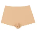 Shorty de sécurité sans coutures pour femmes, taille moyenne, bords festonnés élégants. - Kaki