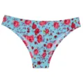 Vista dettagliata di slip donna a vita bassa senza cuciture con stampa di rose rosse. - XS / Pantaloni e gonne / Rose