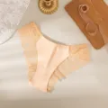 Seamless ice silk women's panties low-waist sexy lace briefs apricot color underwear - S / Bottoms / Nude