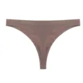Women's breathable low-rise seamless thong sexy solid color daily underwear apparel - M / Bottoms / Gray