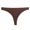 Tanga da donna senza cuciture marrone a vita bassa, intimo sexy traspirante dettaglio. - Marrone Caffè