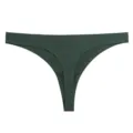Dark green low-rise seamless thong for women, breathable lightweight everyday underwear. - 3XL / Bottoms / Wood Green