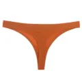 Tanga a vita bassa senza cuciture color caramello da donna, intimo traspirante. - Arancione