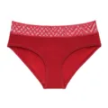 Red lace waistband women seamless briefs detail view breathable comfortable fabric - L / Bottoms / Red