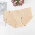 Braguita de maternidad sin costuras talle bajo, ropa interior cómoda de seda de hielo. - Color Piel