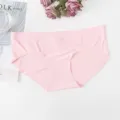 Bragas de maternidad sin costuras de seda de hielo, talle bajo en V liso slip de mujer detalle. - M / Bottoms / Rosa Camarón