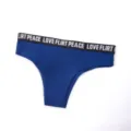 Slip donna senza cuciture vita bassa blu con fascia elastica decorata con lettere - S/M / Pantaloni e gonne / Blu Marino