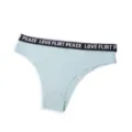 Slip donna vita bassa senza cuciture verde menta con cinturino elastico con lettere. - Celeste