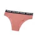 Slip donna vita bassa senza cuciture con cintura elastica con lettere slip traspiranti - Rosa Polvere