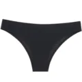 Mutandine bikini donna vita bassa senza cuciture traspiranti nere vista dettaglio. - Nero