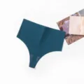 Seamless high waist thong detail, soft dark green minimalist underwear for women comfort. - Dark Blue