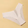 Braga de mujer en V de seda de hielo sin costuras, ropa interior transpirable comoda. - Rosa
