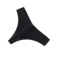 Women's seamless ice silk low-waist breathable thong underwear, comfortable solid black design. - XS / Bottoms / Black
