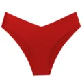 Ropa interior mujer sin costuras de seda hielo, rojo sólido, talle bajo cómodo braguita slip. - XS / Burdeos