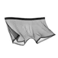 Boxer uomo in rete trasparente traspirante nero intimo estivo leggero pantaloncini - Nero