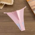 Donna sexy vita bassa sottile cinturino rosa tanga bikini slip senza cuciture intimo giornaliero - Taglia M / Rosa