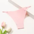 Tanga rose sans coutures en soie glacée, fin cordon et boucle réglable, aéré et très confortable. - Rose