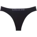 Tanga sportivo nero da donna a vita bassa, intimo sexy confortevole e traspirante dettaglio. - Nero
