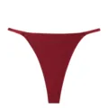 Women low waist seamless thong breathable ice silk solid color comfortable underwear detail - Burgundy