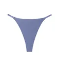 Vista dettagliata di perizoma donna senza cuciture vita bassa, tessuto seta ghiaccio. - Taglia M / Pantaloni e gonne / Blu grigiastro