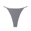 Dettaglio tanga a vita bassa grigio senza cuciture, tessuto in seta di ghiaccio, design pulito. - Taglia M / Pantaloni e gonne / Grigio