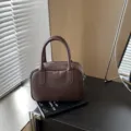 Retro dunkelbraune Boston Tasche für Damen, stilvolle lässige Schulter und Umhängetasche. - Kaffee