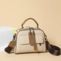 Modische Damen Kontrastfarbe Schulter Umhängetasche stilvolle lässige Handtasche neu - Weiß