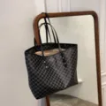 Große Damen Handtasche Shopper Tasche elegante schwarze Schultertasche für Pendler Alltag - Schwarz