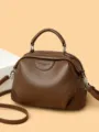 Braune Umhängetasche aus echtem Leder für Damen, stilvolle und elegante Handtasche. - Kaffee