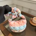 Pastellfarbene Farbverlauf Wolke Plissee Umhängetasche, weiche Puffer Handtasche für Damen. - Verlauf Rosa