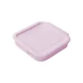 Portable pink silicone folding lunch box, heat resistant microwave safe travel food container. - Purple