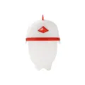 Cute cartoon chick silicone boiled egg cup, non-stick and reusable kitchen tool main view. - Red