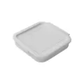 Portable silicone foldable lunch box camp food storage container square grey color - Gray