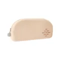 Portable silicone makeup bag travel cosmetic brush storage pouch with zipper and brush pattern - Large Zipper Style / Beige