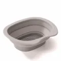 Grey collapsible silicone makeup brush cleaner bowl variant for beauty tools cleaning pad. - Gray