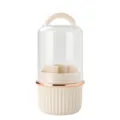 Rotating Makeup Brush Organizer, Cream White Dustproof Cosmetic Storage Box Holder - 26*12*12cm / White