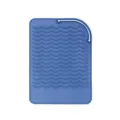 Tappetino in silicone blu resistente al calore per ferro arricciacapelli con foro per appenderlo - Blu scuro