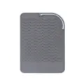 Tappetino termico in silicone per piastra per capelli, design antiscivolo di colore grigio. - Grigio