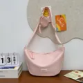 Rosa Umhängetasche für Damen, modische Nylon Schultertasche mit kleiner Münztasche und Gurt. - Passend für 11 Zoll Tablet Mit Münztasche / Rosa