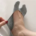 Calzini Invisibili Tabi in Puro Cotone Pettinato Donna Prodotto Dettagli Elasticizzati - Taglia unica / Grigio