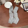 Grey stirrup socks women slouch long leg warmers ballet style knit socks spring summer casual wear - One Size / Gray