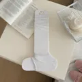 White ballet style stirrup socks women summer thin mesh breathable half-palm calf leg warmers - One Size / White